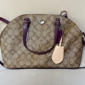 Coach Brown and Berry color Shoulder Bag with straps, new.